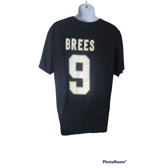Team Apparel New Orleans Saints #9 Brees Men's Black T-Shirt Size XL EUC - Picture 1 of 4